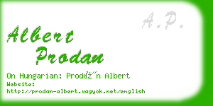 albert prodan business card